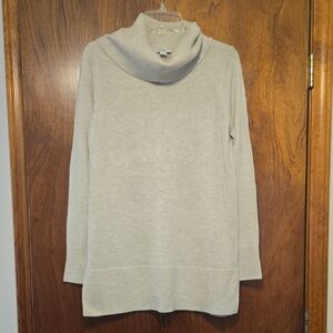 LOFT Beige Cowl Neck Tunic Sweater